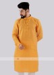 Mustard Yellow And Off White Kurta Set